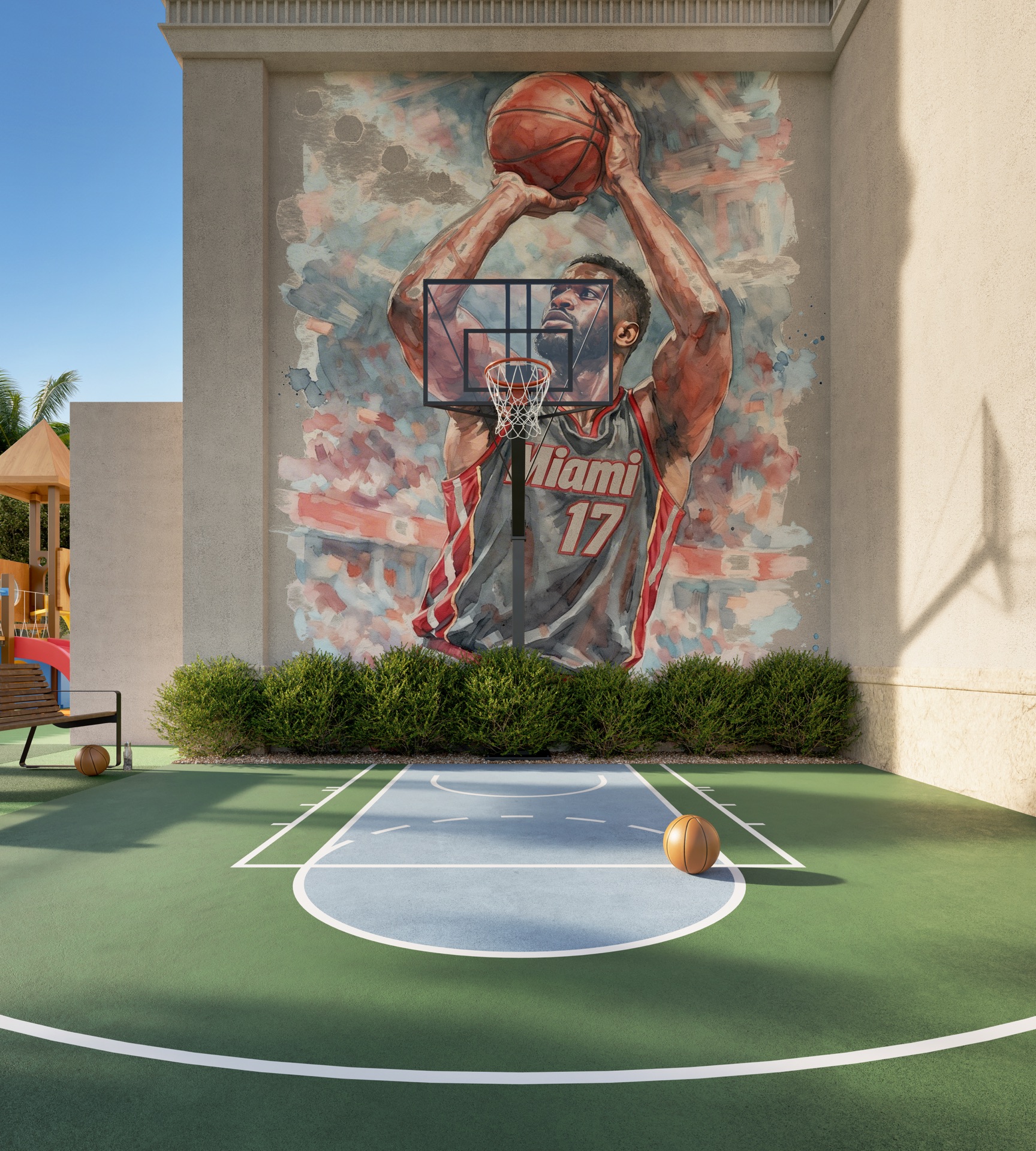 Half basketball court